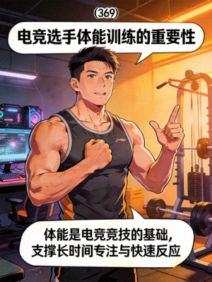 369展示肌肉并谈论电竞选手体能训练的重要性