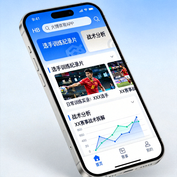 HB火博体育APP界面展示，包含选手训练纪录片、战术分析等独家内容