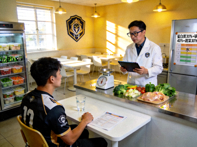 战队餐厅，营养师为选手定制健康餐食